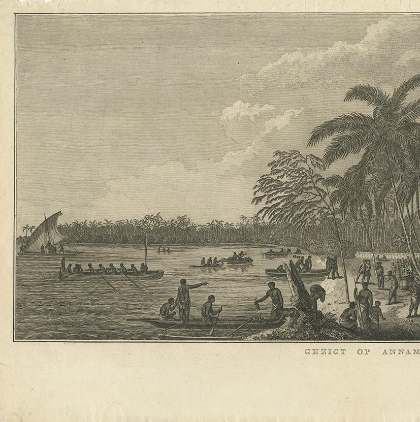 Dutch Antique Print of Annamooka, Tonga Islands, by Cook '1803' For Sale