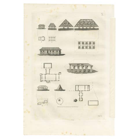 Antique Print of Architecture on the Mariana Islands by Ferrario '1831'