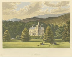 Antique Print of Ardtully House by Morris, circa 1880