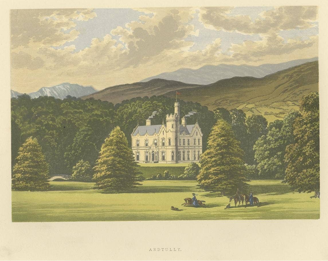 Antique Print of Ardtully House by Morris, circa 1880
