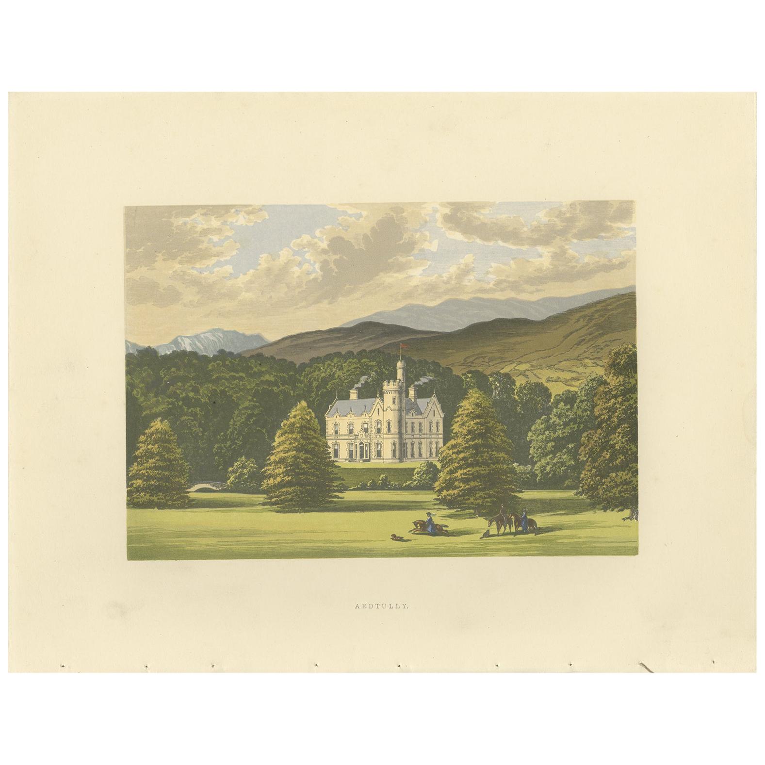 Antique Print of Ardtully House by Morris, circa 1880