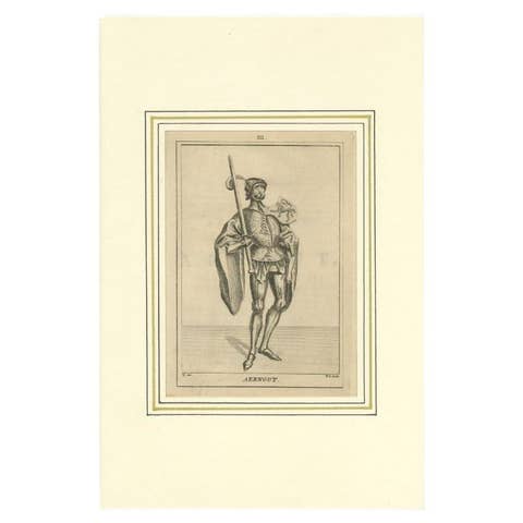 Antique Print of Arnulf II, Count of Flanders, Belgium, 1745