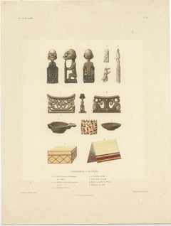 Antique Print of Artifacts from New Guinea
