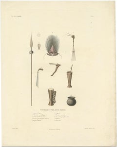 Antique Print of Artifacts from the Haven of Doreri, New Guinea