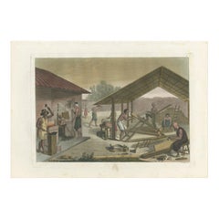 Impression ancienne Arts and Crafts in Kupang par Ferrario, '1831'