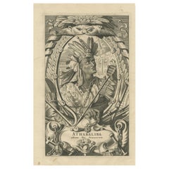 Antique Print of Atahualpa by Ogilby, 1671