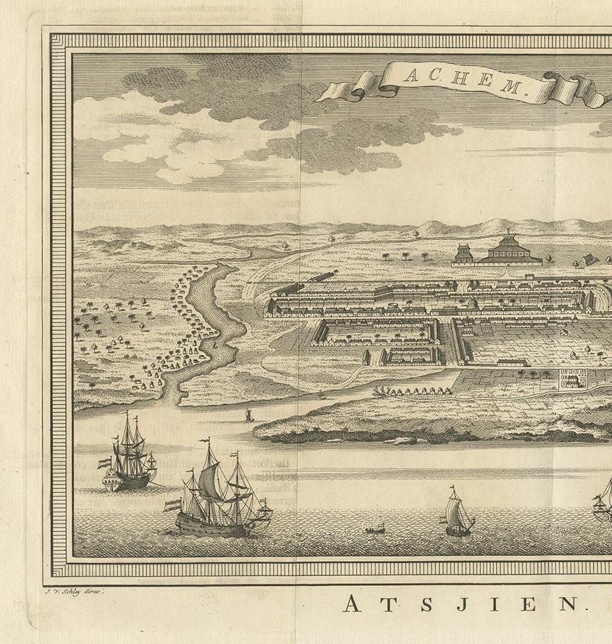 Antiker Druck von Atjeh von Van der Schley aus dem Jahr 1756 im Zustand „Gut“ im Angebot in Langweer, NL