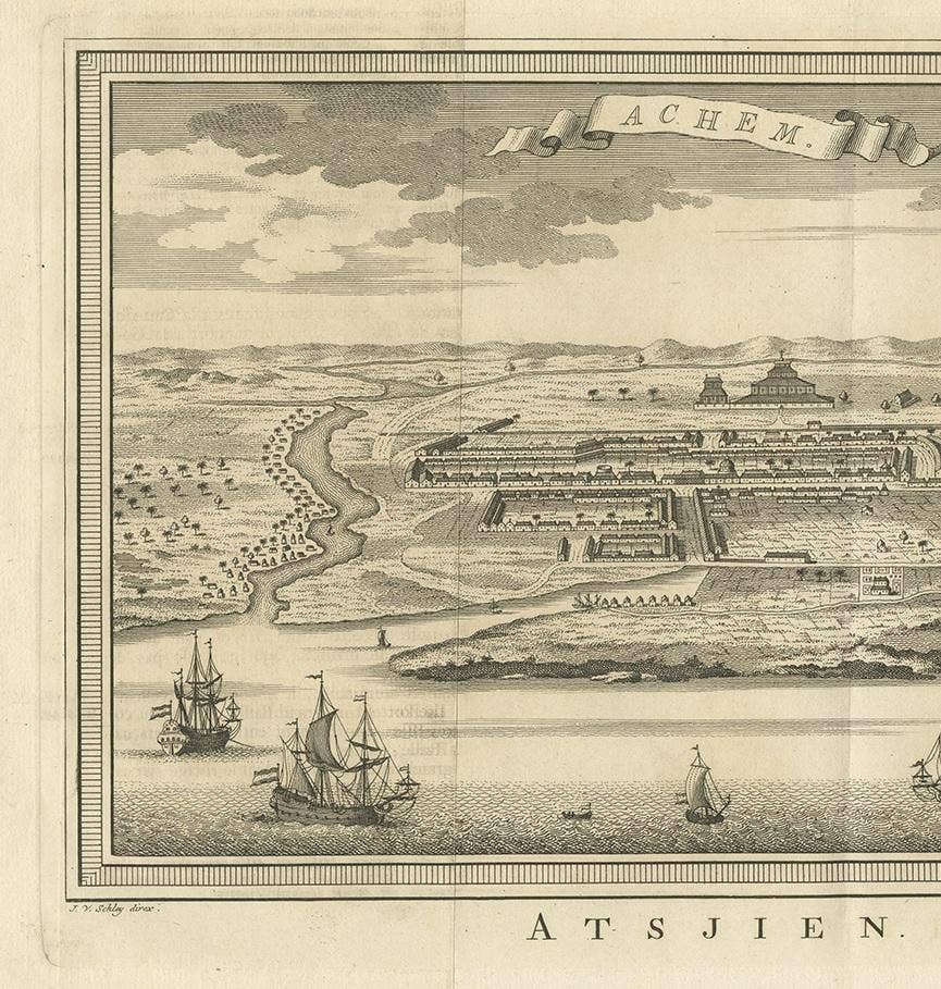 Antique Print of Atjeh by Van der Schley '1756'
