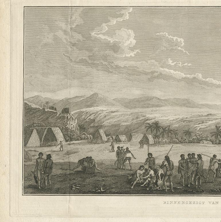 Dutch Antique Print of Atooi Island by Cook, 1803