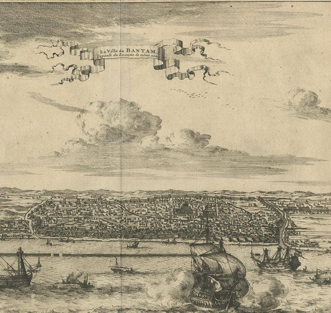 Antique Print of Bantam by Van der Aa, circa 1725