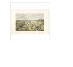 Antique Print of Bastion du Mât 'Crimean War' by W. Simpson, 1855