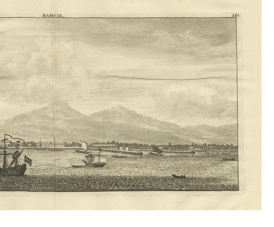 18th Century Antique Print of Batavia by De Bruyn, '1714' For Sale