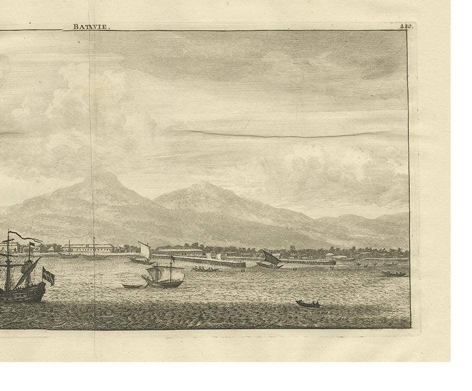 Antique Print of Batavia by De Bruyn, 1714