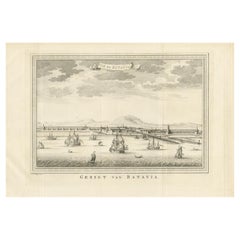 Impression ancienne de Batavia par Van Schley, vers 1750