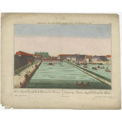 Antiker Druck des Schlosses Batavia in Indonesien, heute Jakarta, um 1770