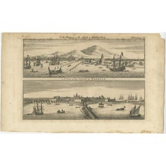 Antique Print of Batavia 'Jakarta', in the Dutch East Indies, 1744