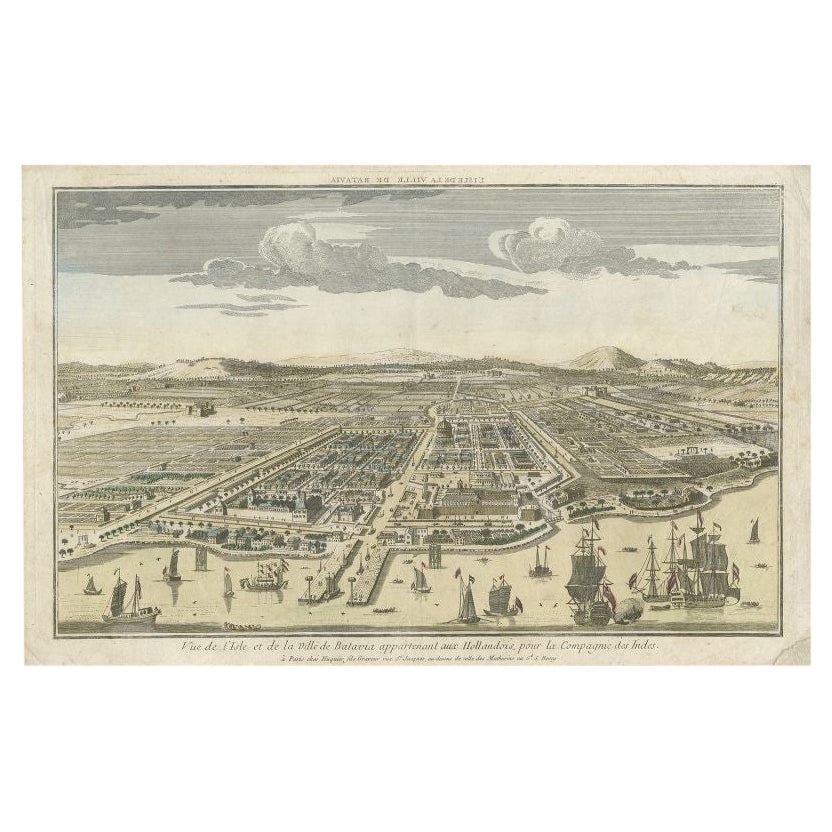 Impression ancienne de Batavia ou aujourd'hui Jakarta, Indonésie, vers 1755