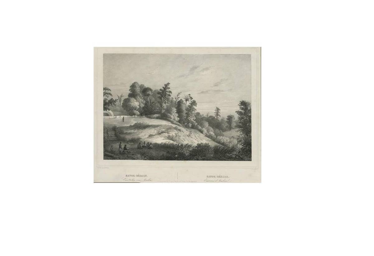 Antique Print of Batoe-Medjah 'Ambon, Indonesia' by C.W.M Van de Velde