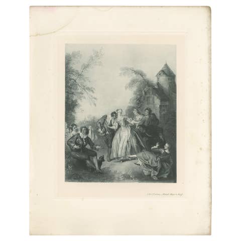 Antique Print of 'Blind Man's Buff' made after J.B.J. Pater (1902)