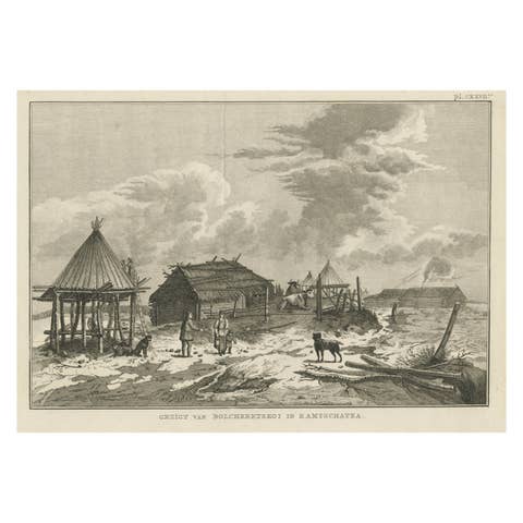 Antique Print of Bolcheretskoi in Kamchatka, Russia, 1803