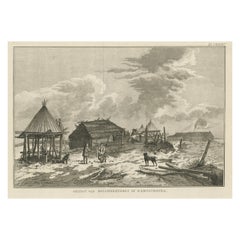Antique Print of Bolcheretskoi in Kamchatka, Russia, 1803