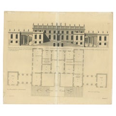 Antique Print of Bramham Park by Campbell, 1725