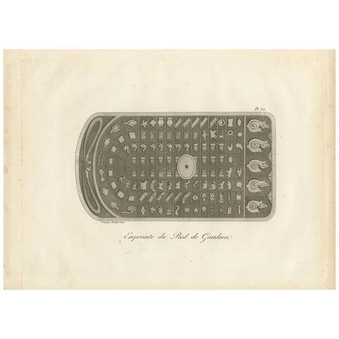 Antique Print of Buddha's Footprint by Symes (1800)