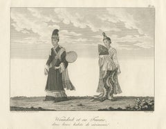Antique Print of Burmese Costumes by Symes, '1800'