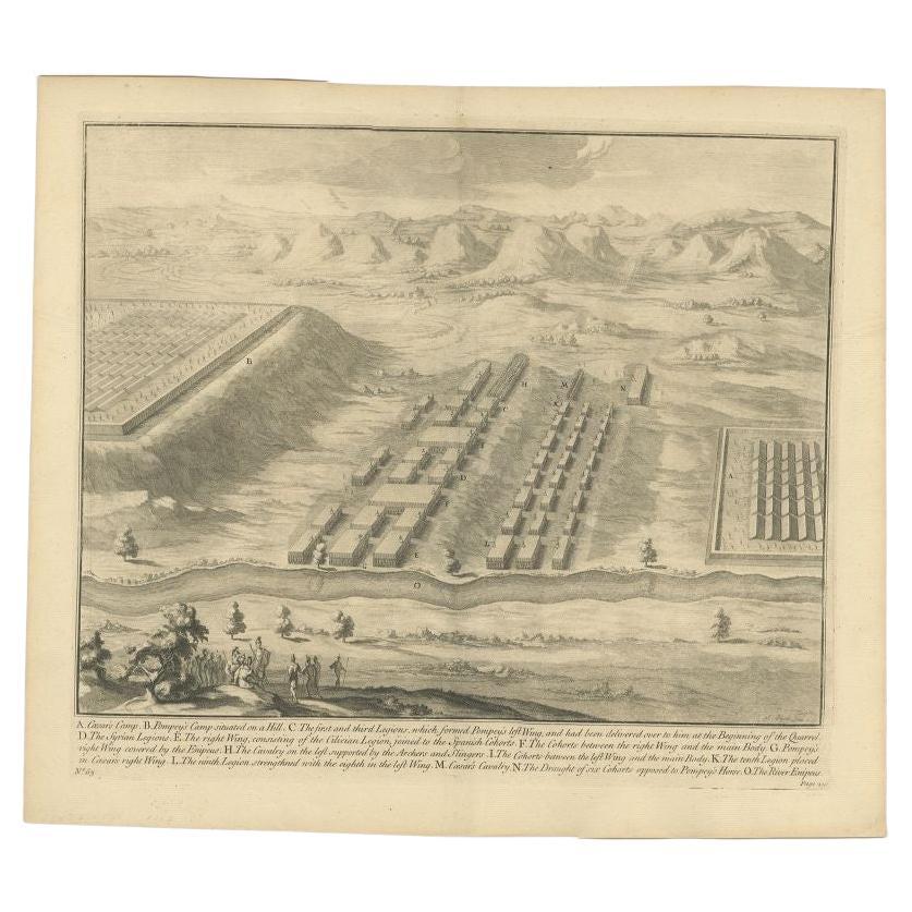 Antiker Druck des Caesarslagers, um 1753