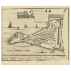 Impression ancienne de Cananore 'Inde' par Valentijn '1726'