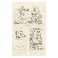 Antiker Druck der Cangue- oder Tcha- Punishment in China, '1834'