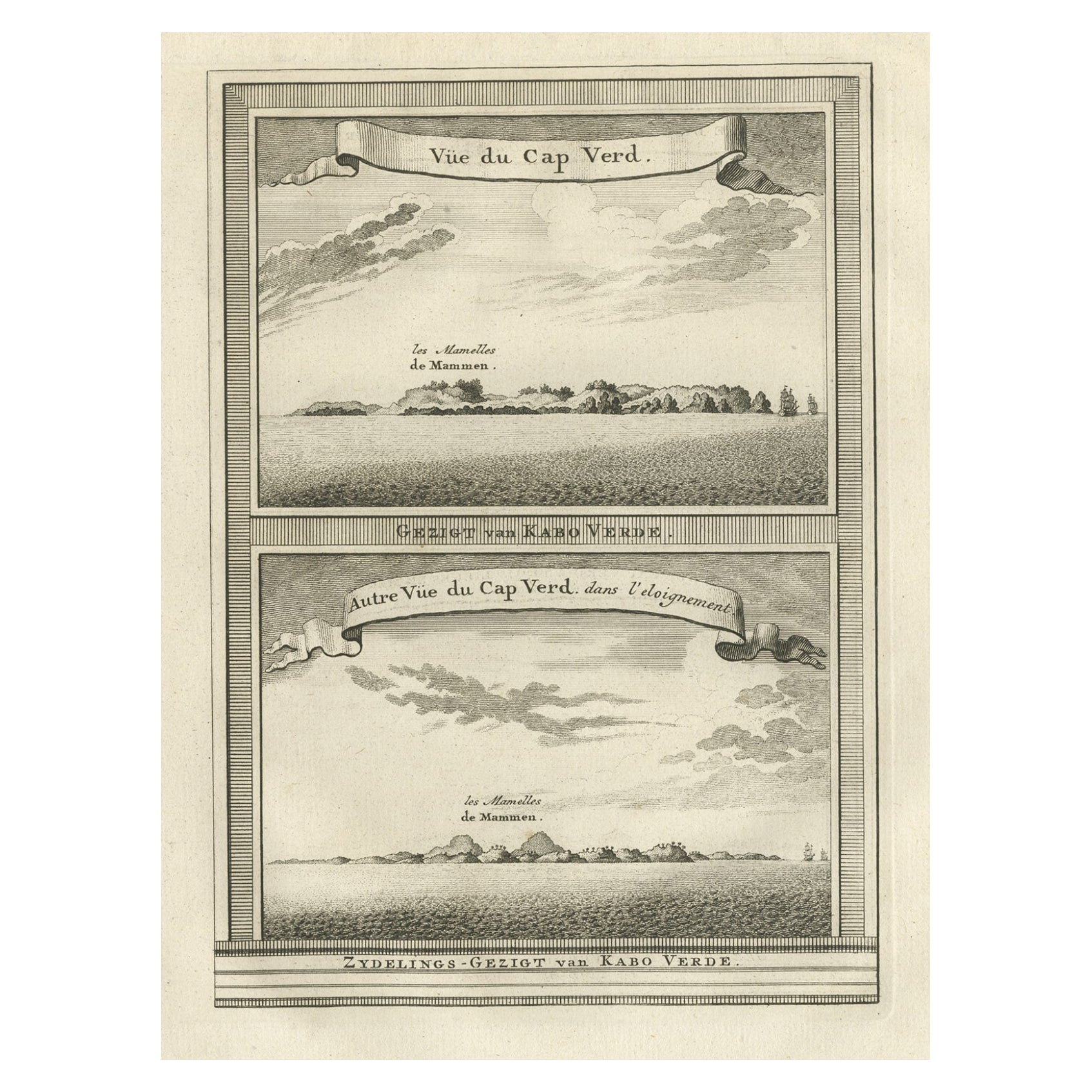 Stampa antica di Capo o Cabo Verde, Africa, 1750 ca. in vendita