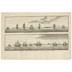 Antiker antiker Druck des Kapes Saint Maria und Tierra del Fuego „Argentino“ von Anson