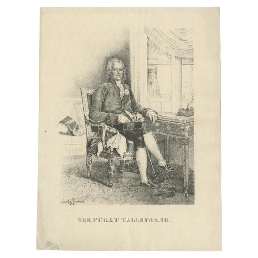 Antiker Druck von Charles-Maurice de Talleyrand-Périgord, um 1880