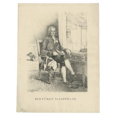 Antique Print of Charles-Maurice De Talleyrand-périgord, circa 1880