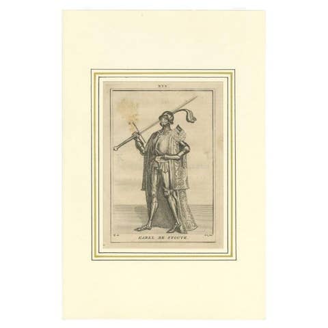 Antique Print of Charles the Bold, Duke of Burgundy, 1745