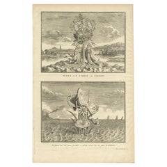 Antique Print of Chinese Goddess Puzza by Picart 'c.1740'