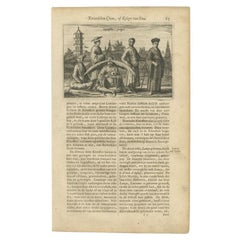 Antique Print of Chinese Monks by Nieuhof, 1665