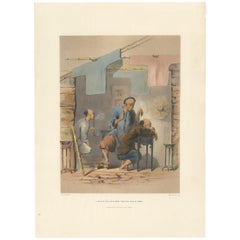 Antique Print of Chinese Opium Smokers by W.R. Snow, circa 1860