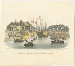 Antique Print of Chinese Temporary Buildings for Receptions and Parties
