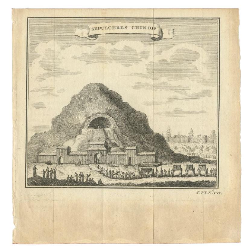 Antique Print of Chinese Tombs by Prévost, circa 1750 For Sale