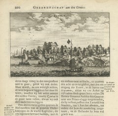 Antique Print of Chinese Vessels Near Lantam, China, 1665