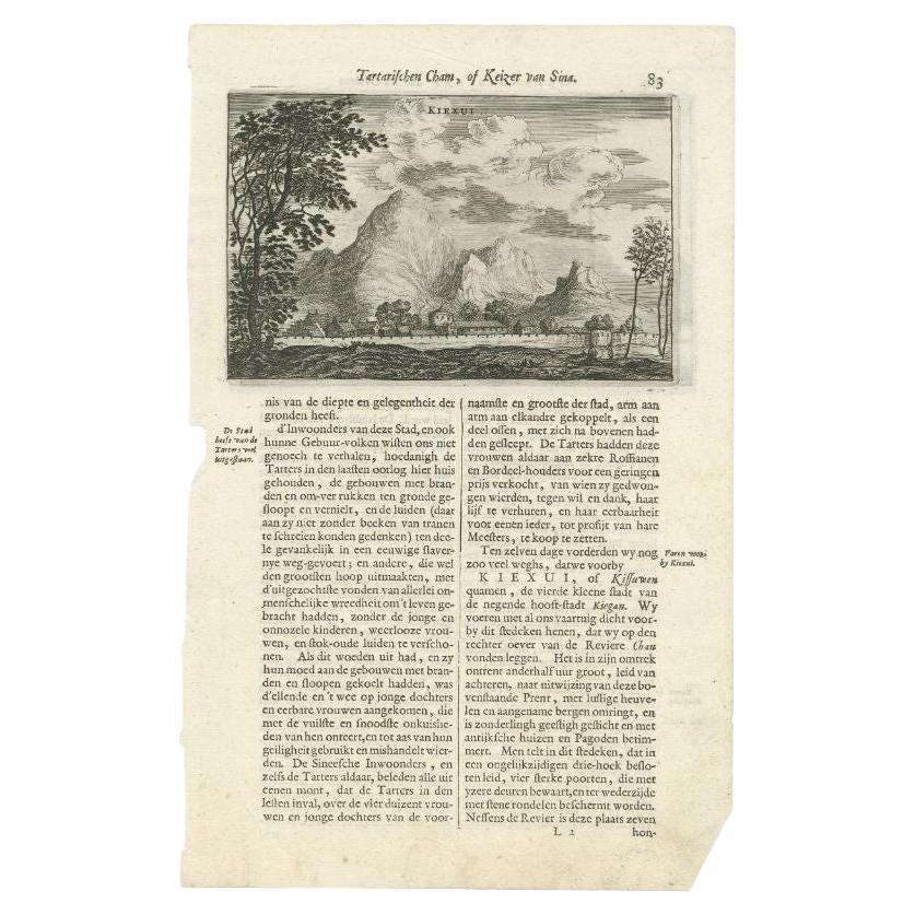 Antique Print of Chishui in China by Nieuhof, 1665 For Sale