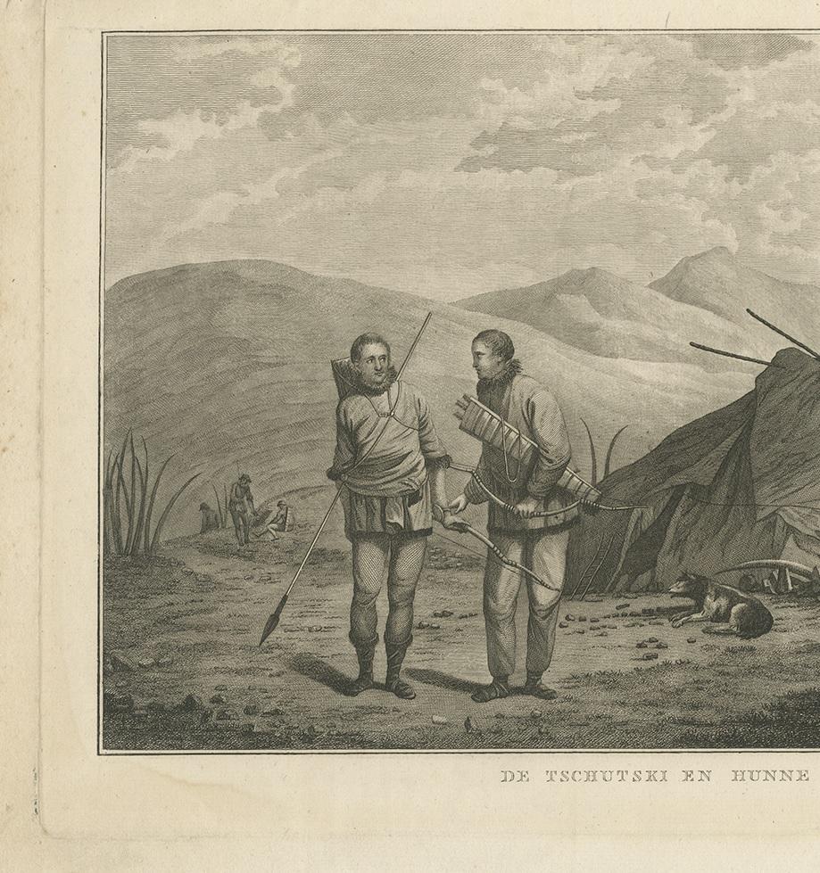 Dutch Antique Print of Chukchi People by Cook, 1803 For Sale