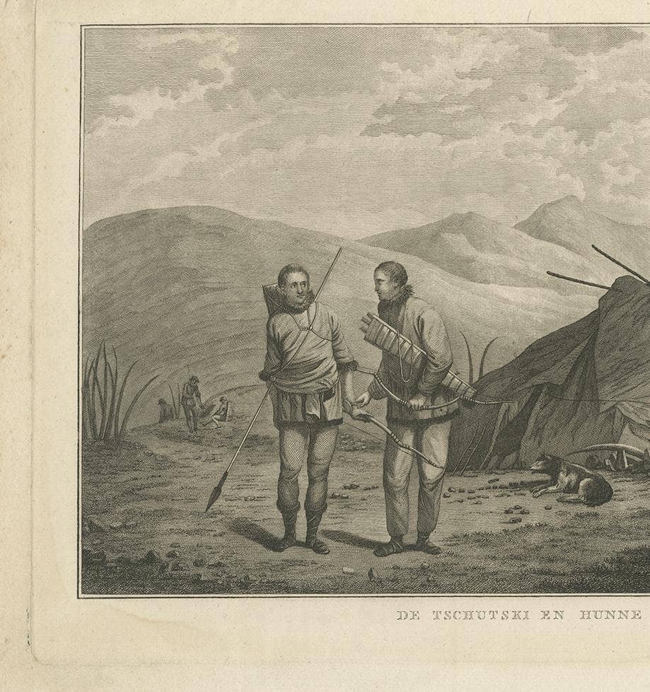 Antique Print of Chukchi People by Cook, 1803
