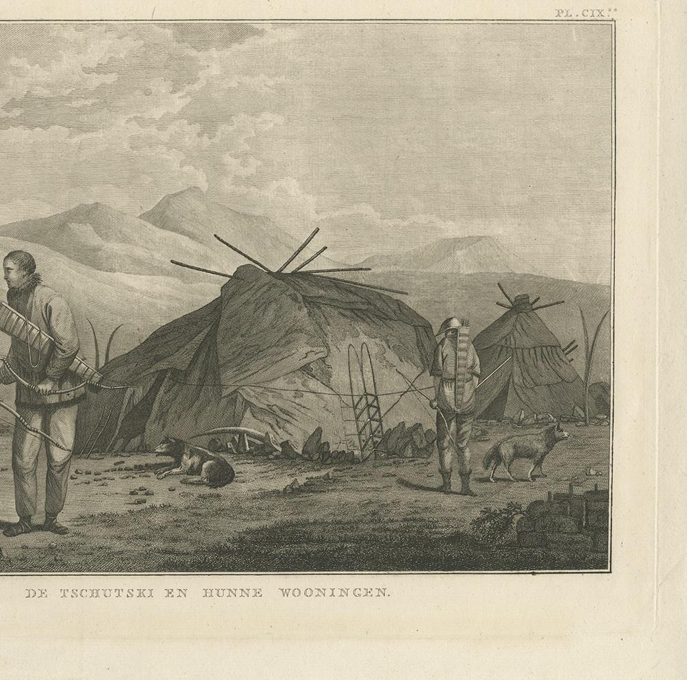 Antique Print of Chukchi People by Cook, 1803 In Good Condition For Sale In Langweer, NL