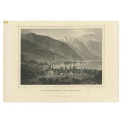 Antiker Druck von Clarens, Vernex und Montreux in Frankreich, um 1860