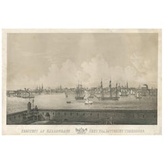 Antique Print of Copenhagen by Jessen '1854'