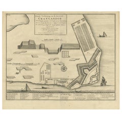 Impression ancienne de Fort Cranganore, Inde par Valentijn, 1726