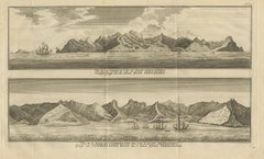 Antique Print of Cumberland Bay and Juan Fernandez Island by Anson, 1749